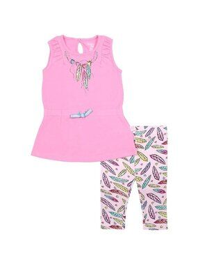 Limited Too Baby Girls Feather Tunic Leggings Set, Pink